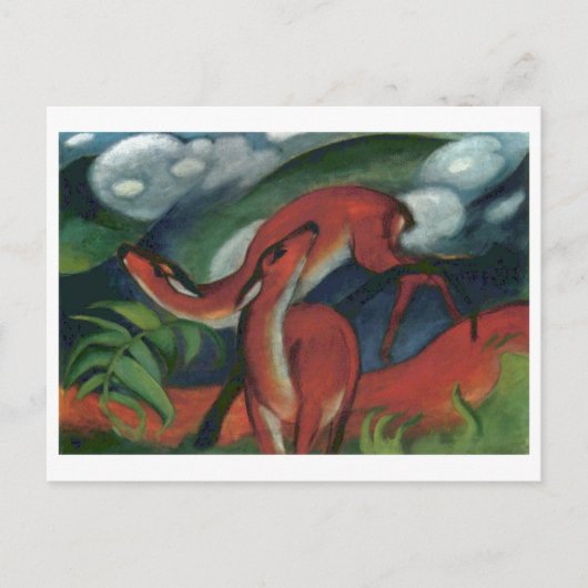 Franz Marc - Red Deer II 1912 Forest Animal fawn Briefkaart (Voorkant)