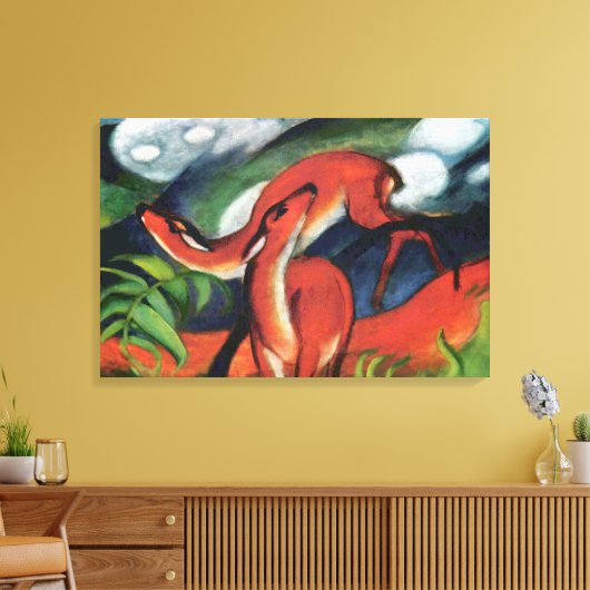 Franz Marc Rode Herten II Expressionistisch Schild Canvas Afdruk (Insitu (Woonkamer))