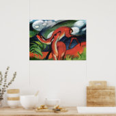 Franz Marc Rode Herten II Expressionistisch Schild Poster (Keuken)