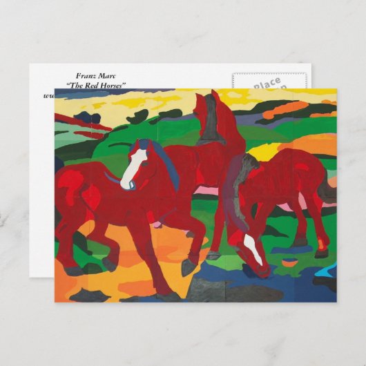 Franz Marc - Rode Paarden Briefkaart (Voorkant / Achterkant)