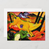 Franz Marc schilderij, The Yellow Koe Briefkaart (Voorkant / Achterkant)