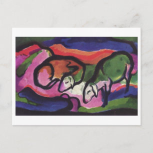 Franz Marc - Sheep 1912 Canvas Ewe Ram Wool Pasen Feestdagenkaart