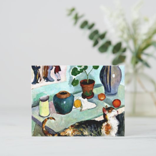 Franz Marc - Stilleven met kat Briefkaart (Staand voorkant)