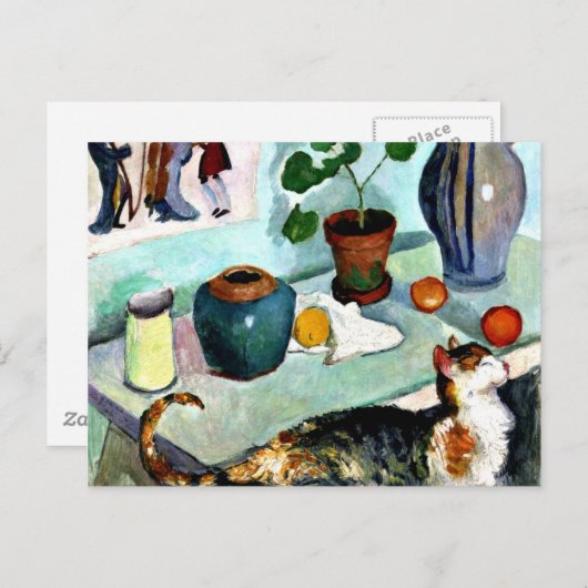 Franz Marc - Stilleven met kat Briefkaart (Voorkant / Achterkant)