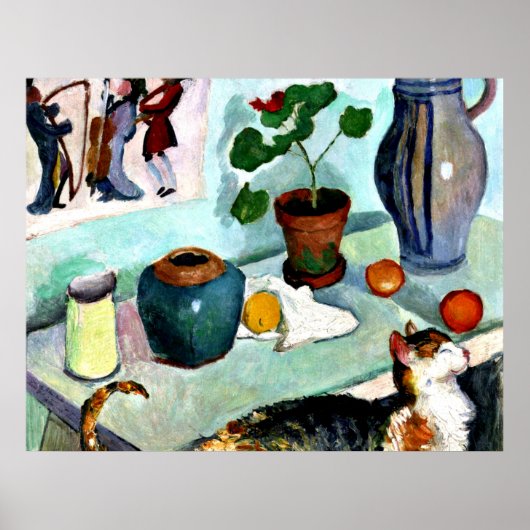 Franz Marc - Stilleven met kat Poster (Voorkant)