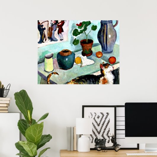 Franz Marc - Stilleven met kat Poster (Thuiskantoor)