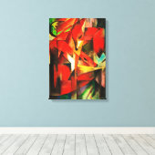 Franz Marc The Foxes Red Fox German Expressonism Canvas Afdruk (Insitu (Houten vloer))