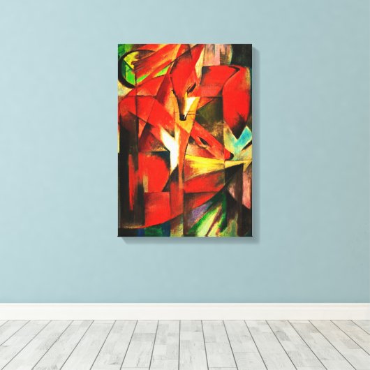 Franz Marc The Foxes Red Fox German Expressonism Canvas Afdruk (Insitu (Houten vloer))