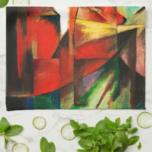 Franz Marc The Foxes Red Fox German Expressonism Theedoek (Gevouwen)