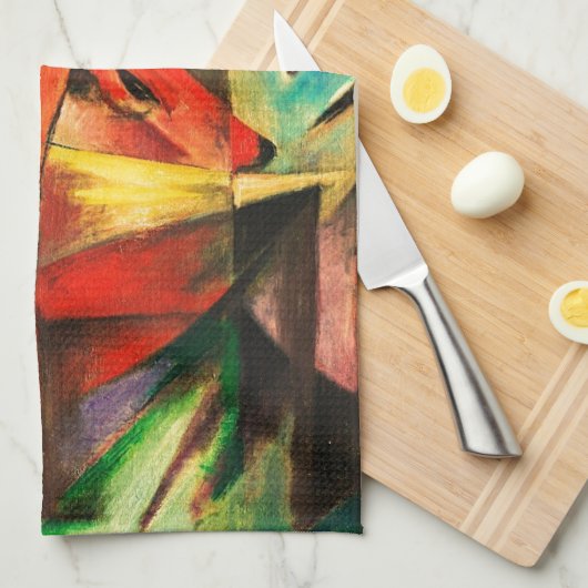 Franz Marc The Foxes Red Fox German Expressonism Theedoek (Quarter Fold)