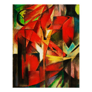 Franz Marc The Foxes Red Fox Modern Art Painting Perfect Poster
