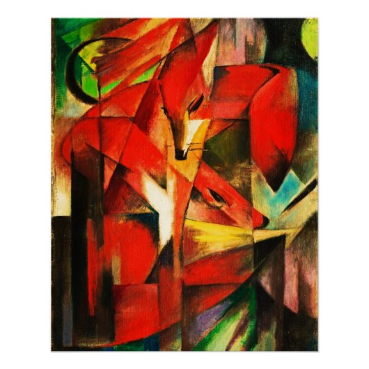 Franz Marc The Foxes Red Fox Modern Art Painting Perfect Poster (Voorkant)