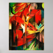 Franz Marc The Foxes Red Fox Modern Art Painting Poster (Voorkant)