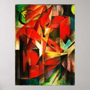 Franz Marc The Foxes Red Fox Modern Art Painting Poster