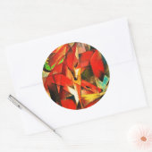Franz Marc The Foxes Red Fox Modern Art Painting Ronde Sticker (Envelop)