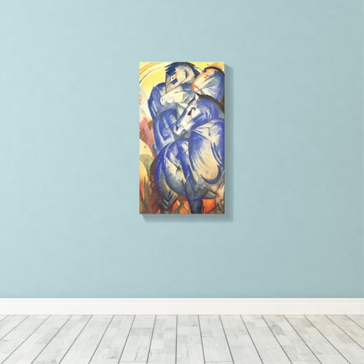 Franz Marc The Tower of Blue Horses Canvas Afdruk (Insitu (Houten vloer))