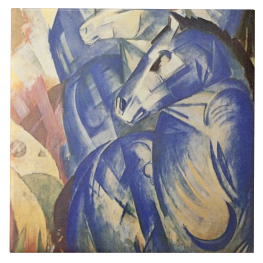 Franz Marc The Tower of Blue Horses Tegeltje (Voorkant)