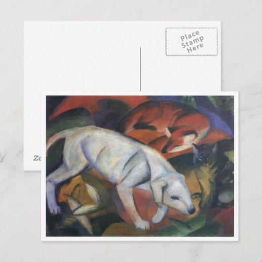 Franz Marc - Three Animals 1912 dog fox cat oil Briefkaart (Voorkant / Achterkant)