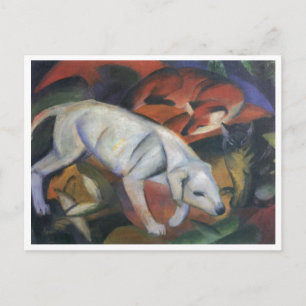 Franz Marc - Three Animals 1912 dog fox cat oil Briefkaart