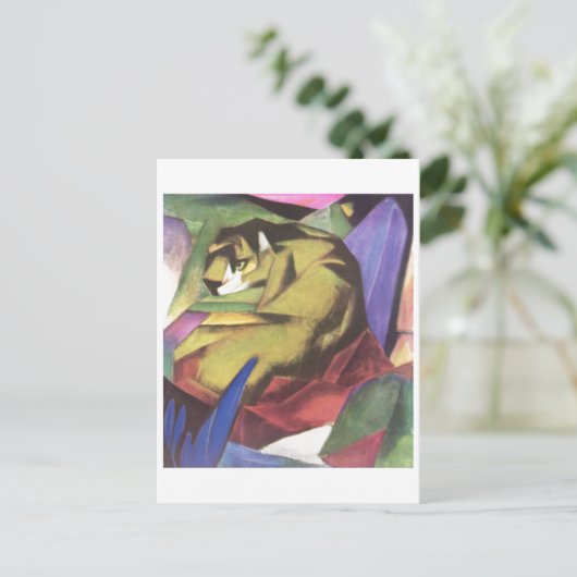 Franz Marc - Tiger 1912 Cat Oerwoud Canvas Yellow Briefkaart (Staand voorkant)