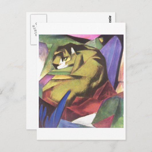 Franz Marc - Tiger 1912 Cat Oerwoud Canvas Yellow Briefkaart (Voorkant / Achterkant)