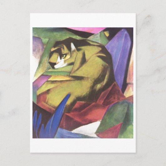 Franz Marc - Tiger 1912 Cat Oerwoud Canvas Yellow Briefkaart (Voorkant)
