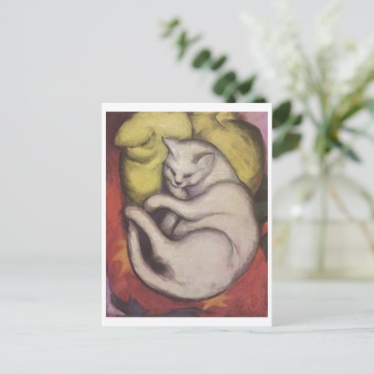 Franz Marc - Tomcat w/ Yellow Cushion 1912 Kat Tom Briefkaart (Staand voorkant)
