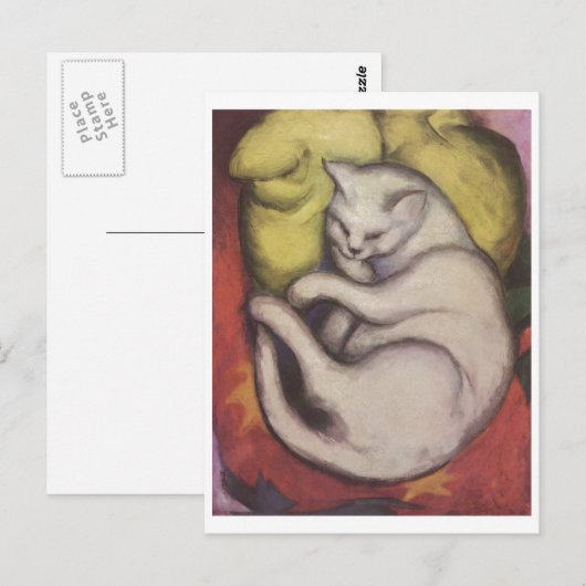 Franz Marc - Tomcat w/ Yellow Cushion 1912 Kat Tom Briefkaart (Voorkant / Achterkant)
