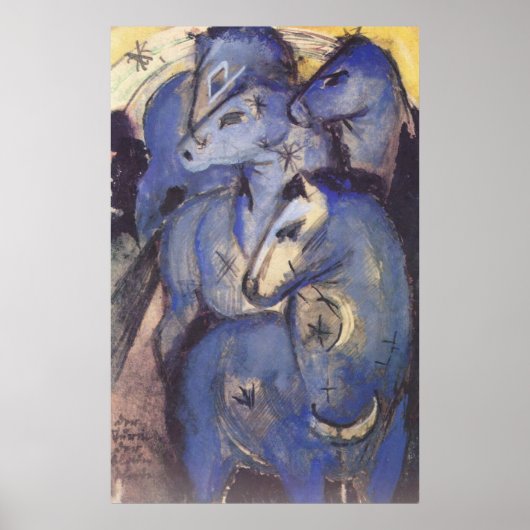 Franz Marc - Tower of Blue Horses 1913 Equestrian Poster (Voorkant)