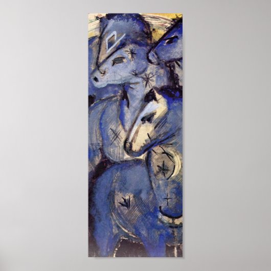 Franz Marc - Tower of Blue Horses Poster (Voorkant)