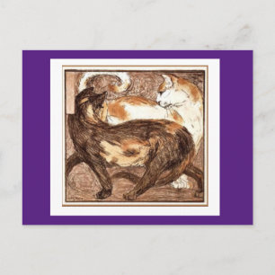 Franz Marc, twee katten, fijne kunst Briefkaart