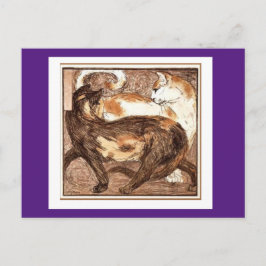 Franz Marc, twee katten, fijne kunst Briefkaart