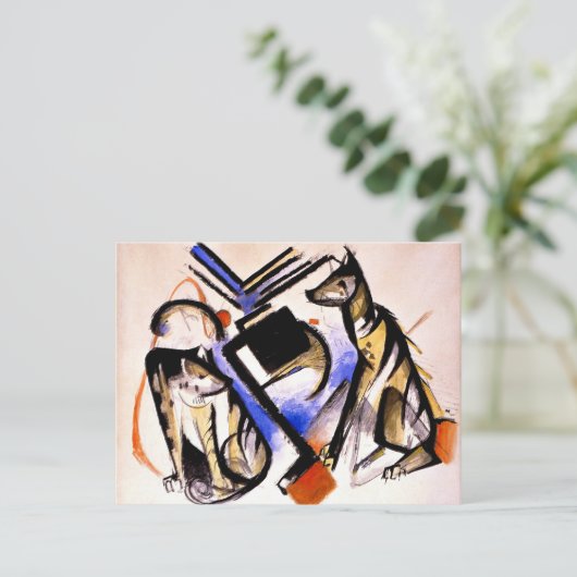 Franz Marc - Twee Wolven Briefkaart (Staand voorkant)