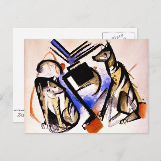 Franz Marc - Twee Wolven Briefkaart (Voorkant / Achterkant)