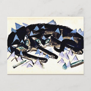 Franz Marc - Twee zwarte katten Briefkaart