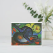 Franz Marc - Two Cats Blue & Yellow 1912 kat oil Briefkaart (Staand voorkant)