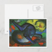 Franz Marc - Two Cats Blue & Yellow 1912 kat oil Briefkaart (Voorkant / Achterkant)