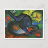 Franz Marc - Two Cats Blue & Yellow 1912 kat oil Briefkaart (Voorkant)
