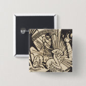 Franz Marc | Verzoening Versoehnung Vierkante Button 5,1 Cm (Voorkant /achterkant)