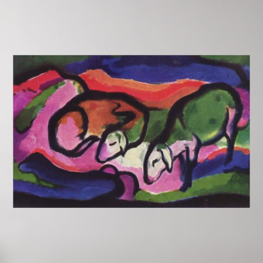 Franz Marc Vintage Poster Serie ~ kudde schapen (Voorkant)