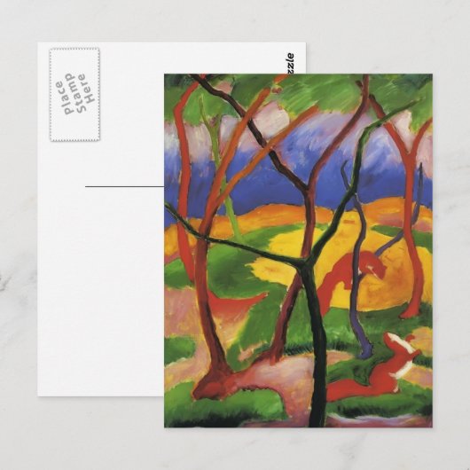 Franz Marc- Weasels Spelen Briefkaart (Voorkant / Achterkant)