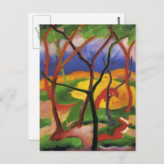 Franz Marc- Weasels Spelen Briefkaart (Voorkant / Achterkant)