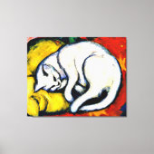 Franz Marc - White Cat. beroemd schilderij, Canvas Afdruk (Voorkant)