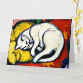 Franz Marc - White Cat. beroemd schilderij, Kaart (Gele Bloem)