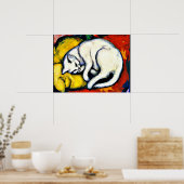 Franz Marc - White Cat. beroemd schilderij, Poster (Keuken)