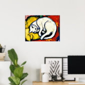 Franz Marc - White Cat. beroemd schilderij, Poster (Thuiskantoor)