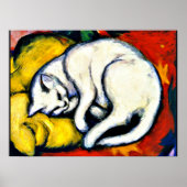 Franz Marc - White Cat. beroemd schilderij, Poster (Voorkant)