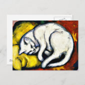 Franz Marc - White Cat. Franz Marc 1912. Briefkaart (Voorkant / Achterkant)