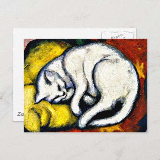Franz Marc - White Cat. Franz Marc 1912. Briefkaart (Voorkant / Achterkant)