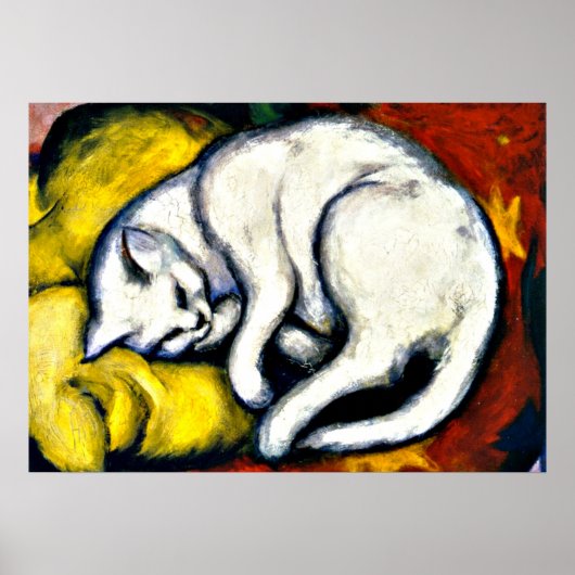 Franz Marc - White Cat. Franz Marc 1912 painting. Poster (Voorkant)